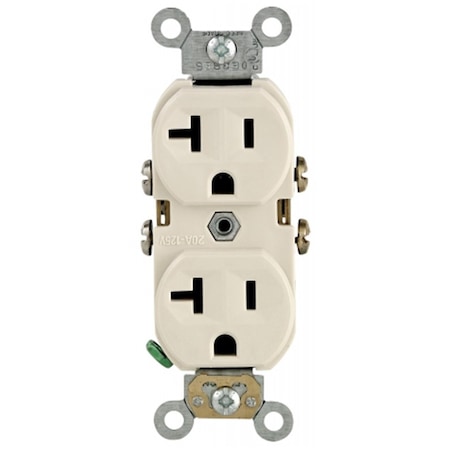 Ezgeneration Straight Blade Receptacle, 5-20R, 20 A, 125V AC, 2 Pole, 3 Wire, Flush Mount, Self-Grounded EZ339244